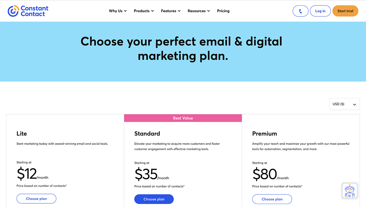 Constant Contact pricing