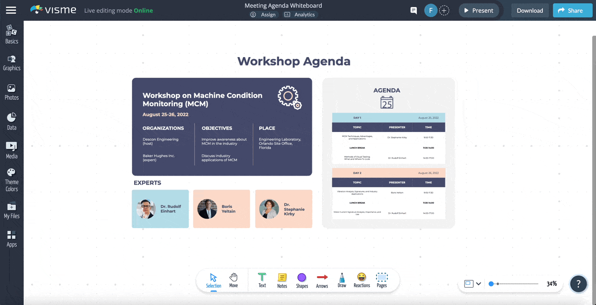 a GIF showing how the collaborate feature works during brainstorming