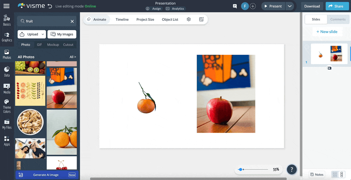 Select the object and remove it