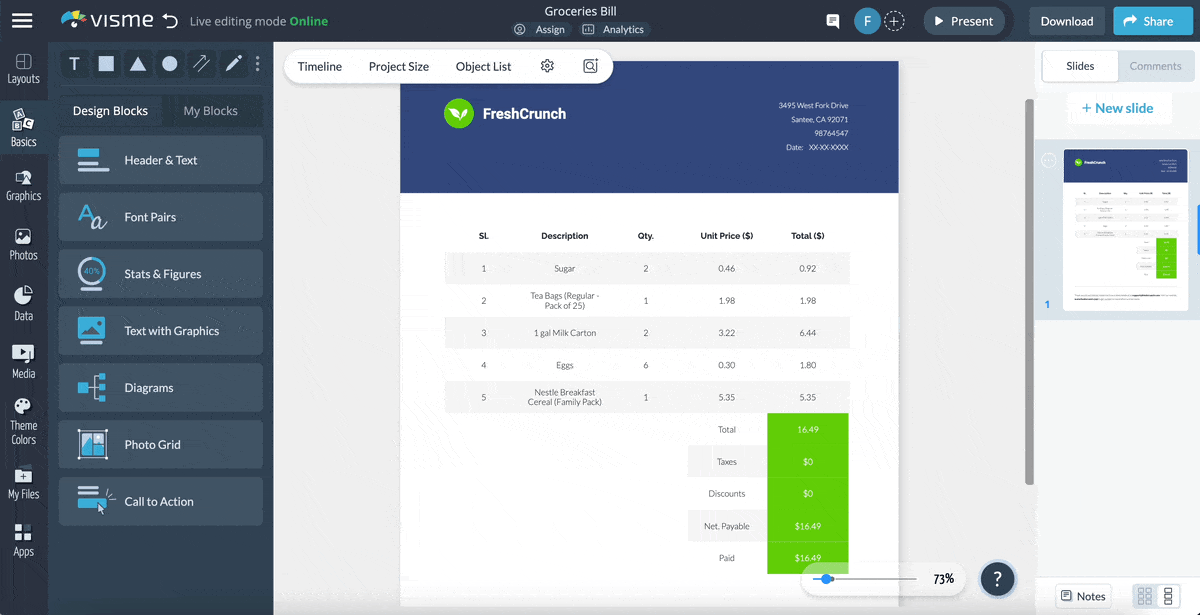 Download Your Sales Order or Share Online