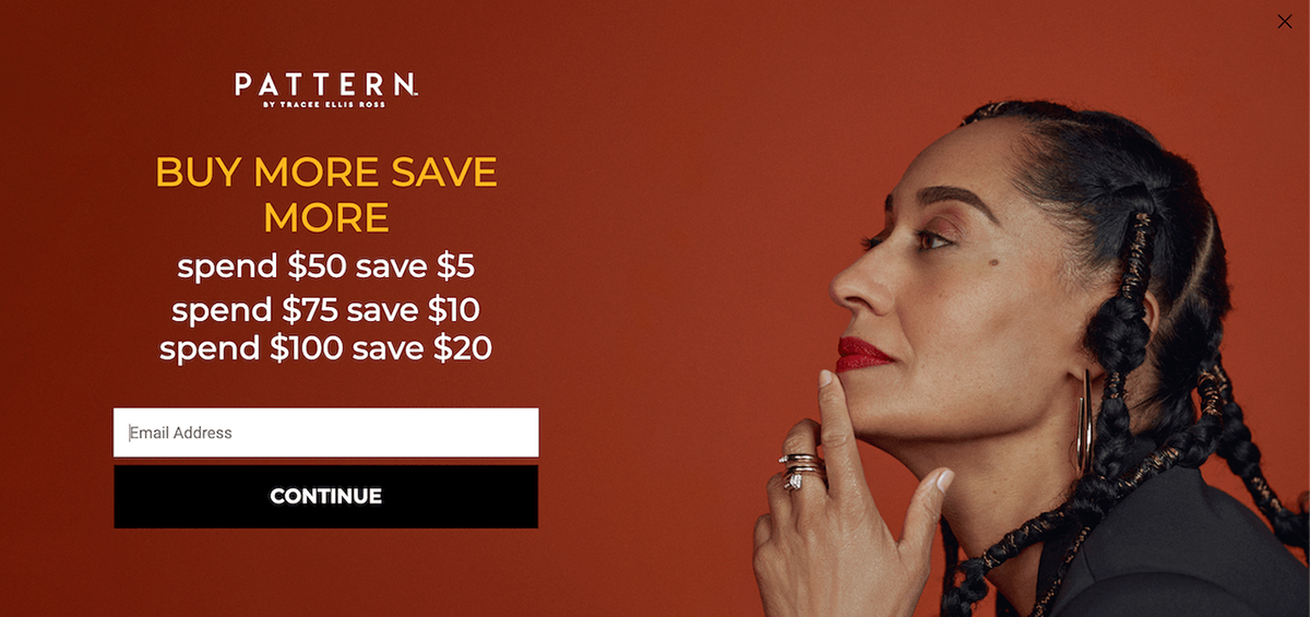 Website pop examples - Pattern Beauty