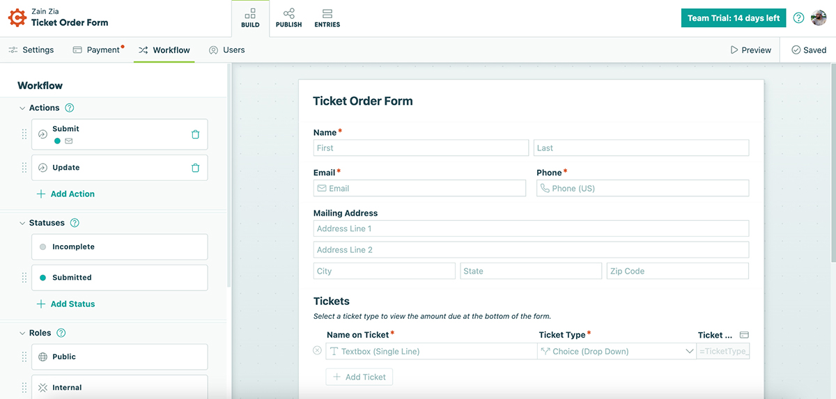 Best Online Form Builders - Cognito Forms interface