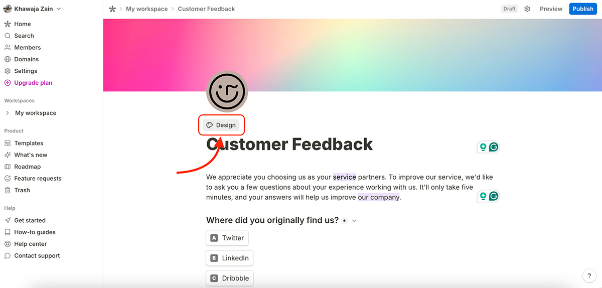 Best Online Form Builders - Tally interface