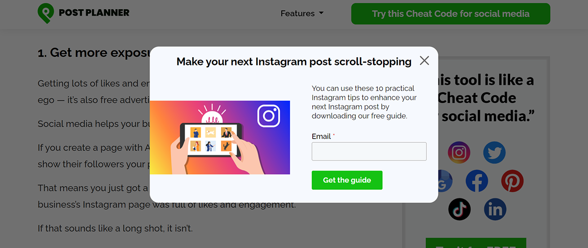 Timed Popup - Post Planner