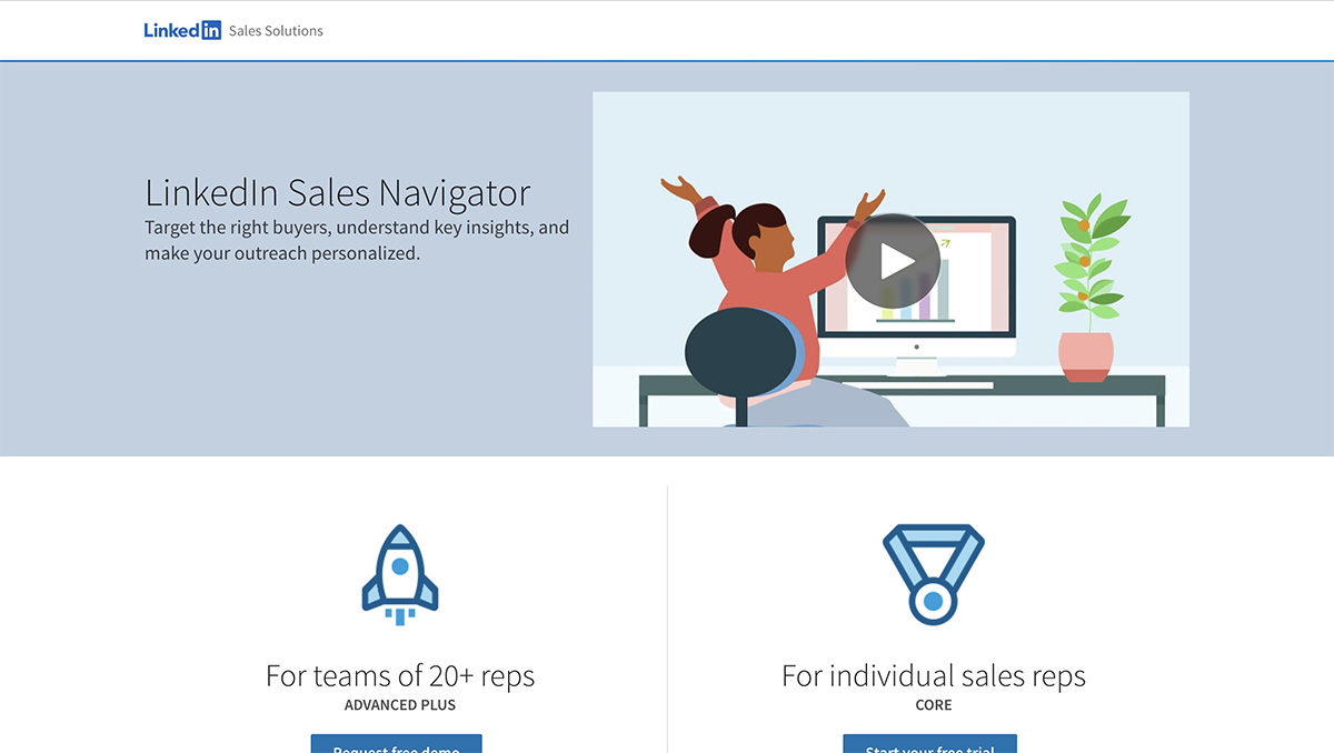 b2b lead generator - LinkedIn Sales Navigator home page