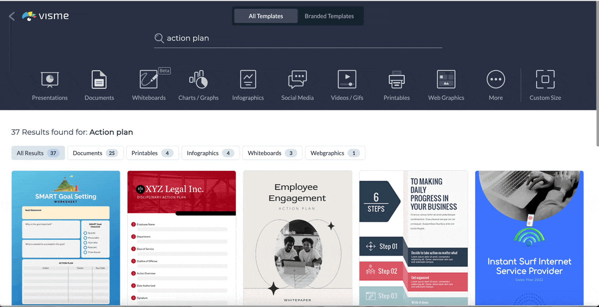 Use Premade Templates or Start from Scratch