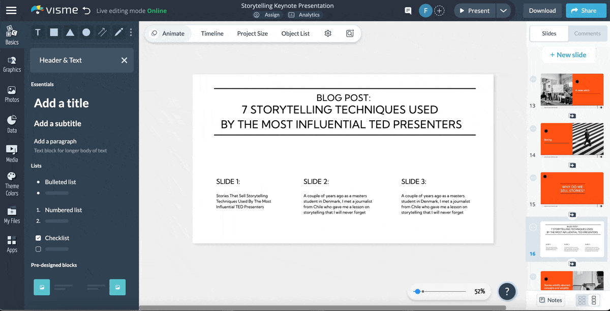 How to create a presentation - Create an outline