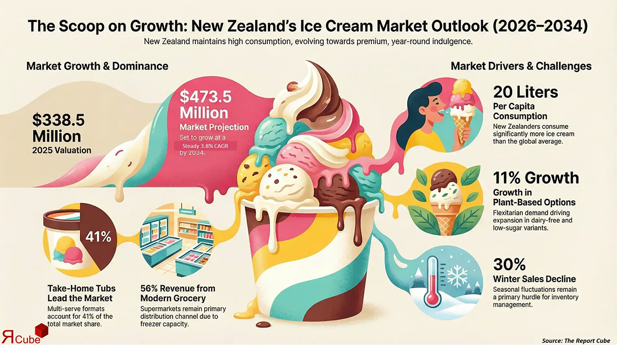 best infographic examples - New Zealand Ice Cream Market