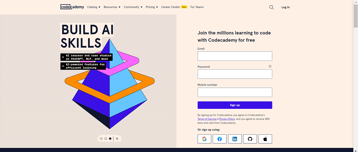 Lead Generation Landing Page - Codeacademy
