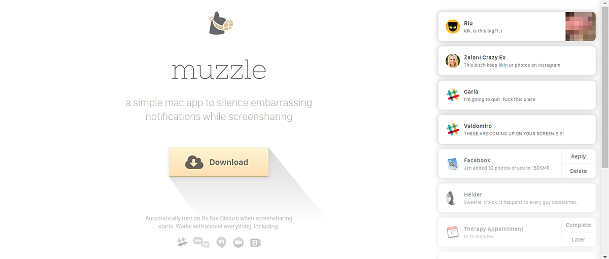 Lead Generation Landing Page - Muzzle App