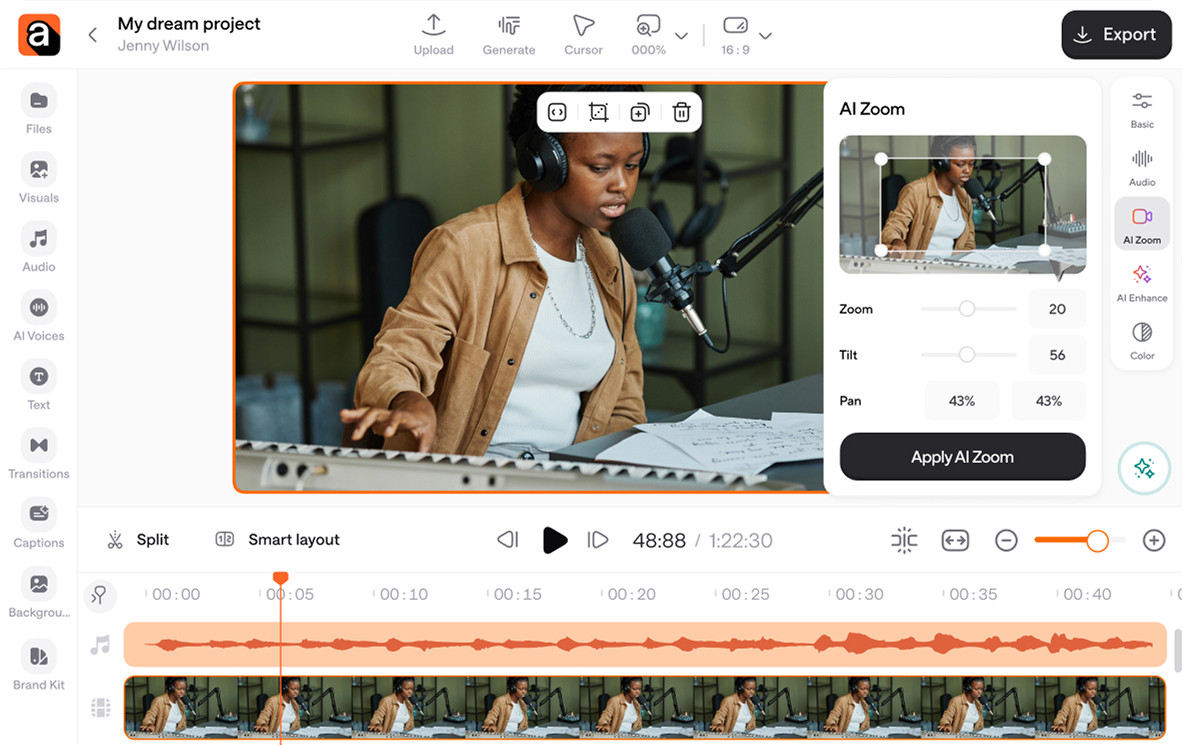 async dashboard user interface