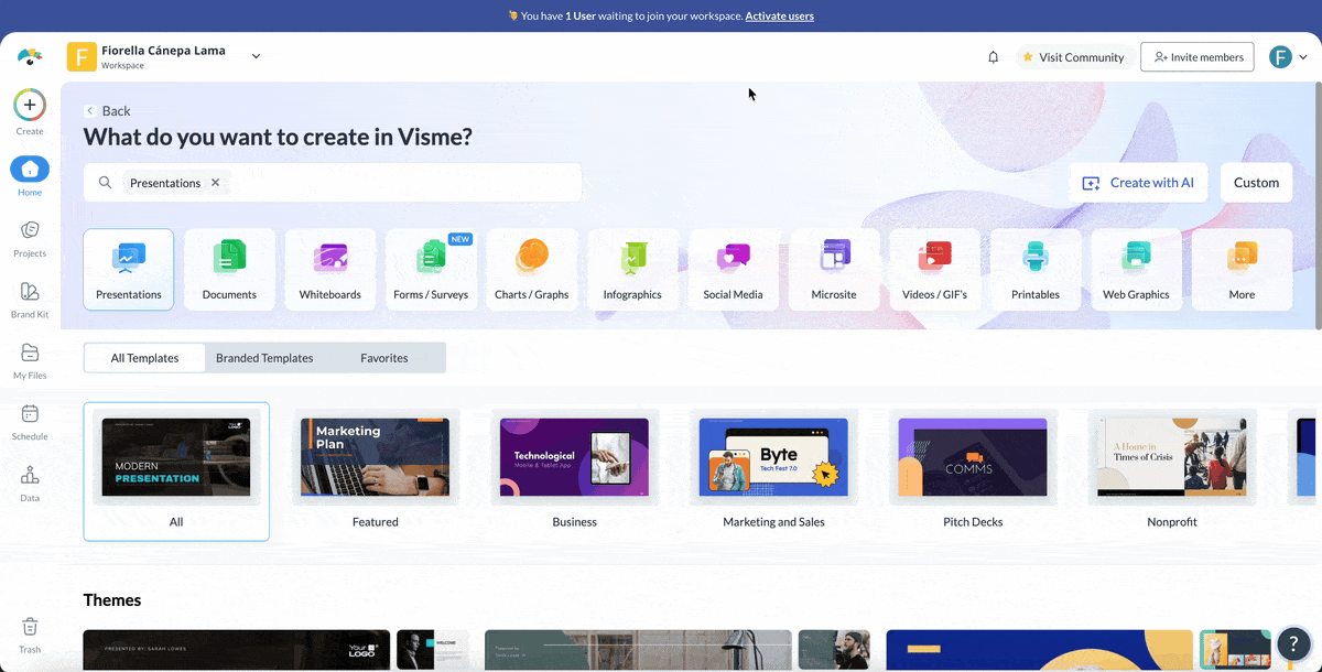 how to create a marketing plan - a GIF of the AI Marketing Plan Generator