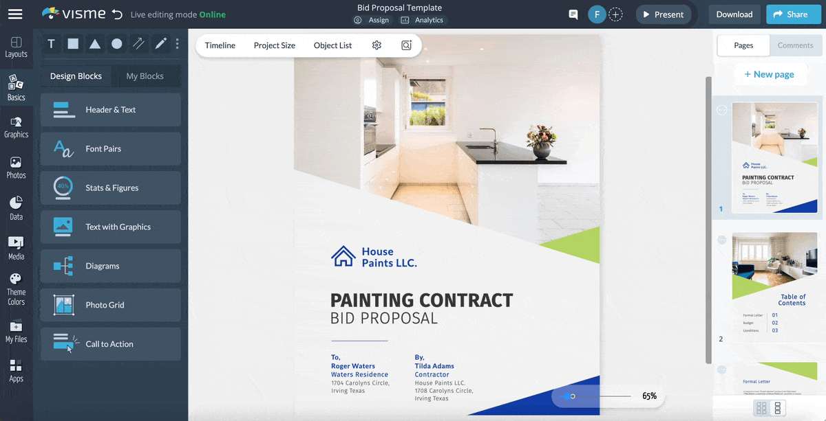 Project Proposal Template - a GIF showing how the collaboration features works 