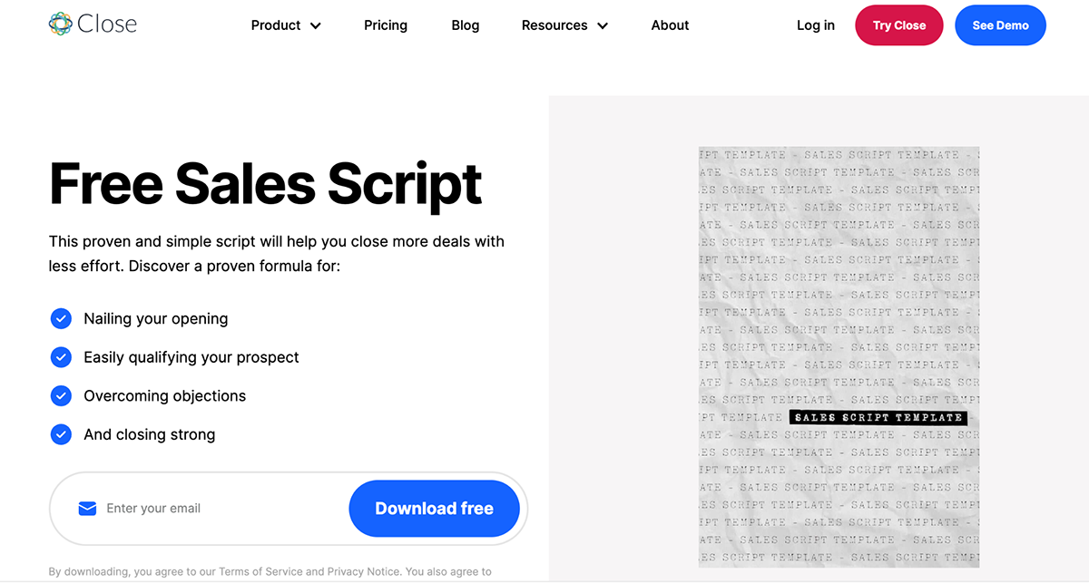 Create a lead magnet - Free Sales Script