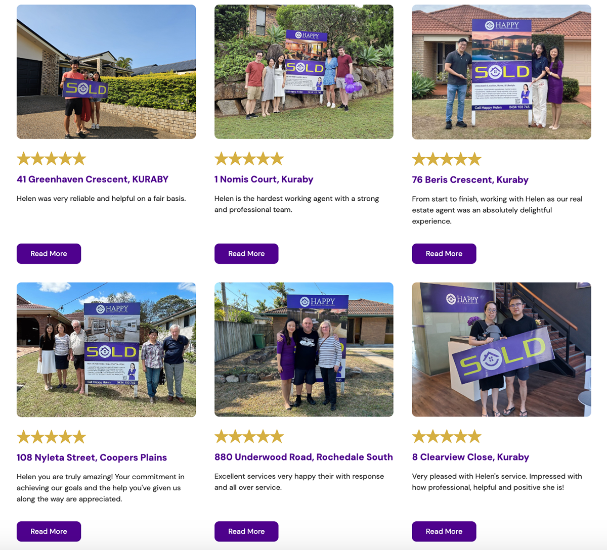 Lead nurturing examples - Happy real estate customer testimonials