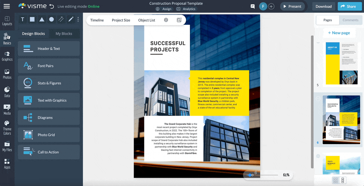 Project Proposal Template - a GIF showing how to use the workflow management tool