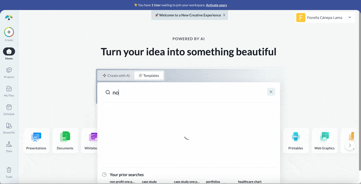 nonprofit one pager - creating a one pager with Visme AI 