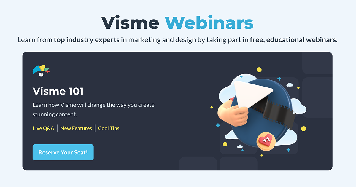 B2B lead nurturing - Visme webinar landing page