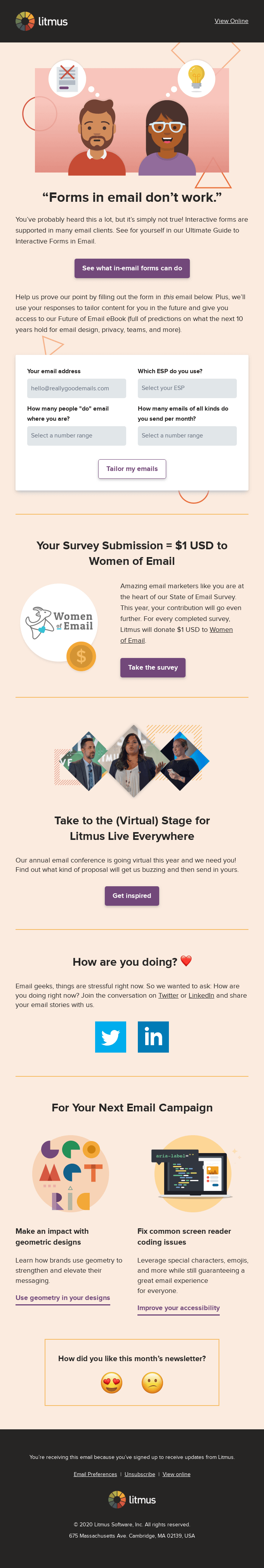 lead nurturing - Litmus: Survey and Feedback Email