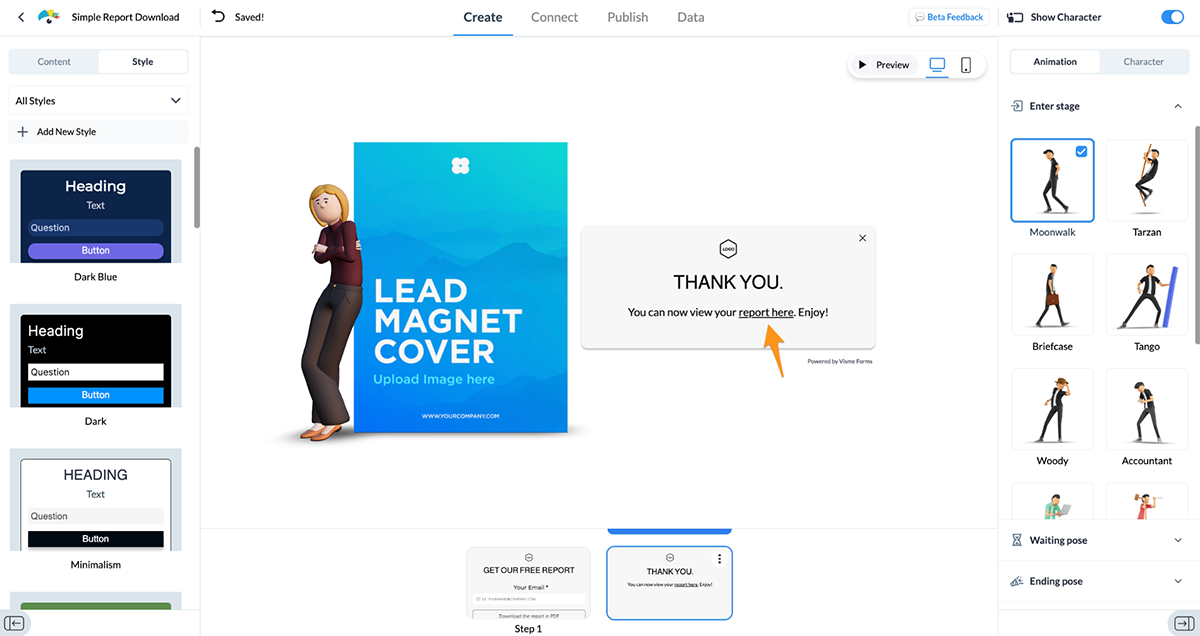 Publish your lead magnet form