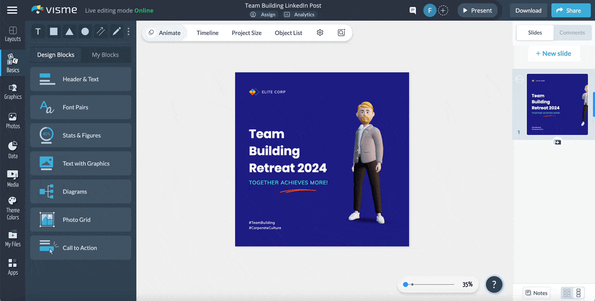 Visme's social media scheduler - lead nurturing