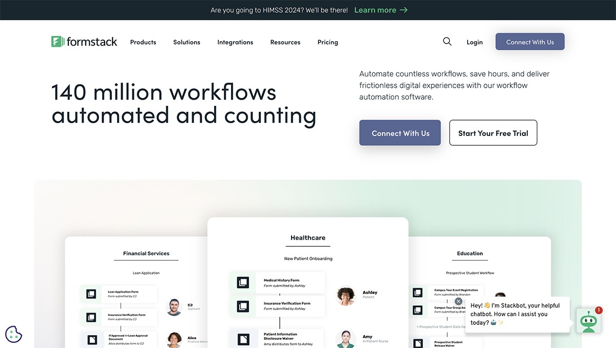 Google forms alternatives - Formstack home page