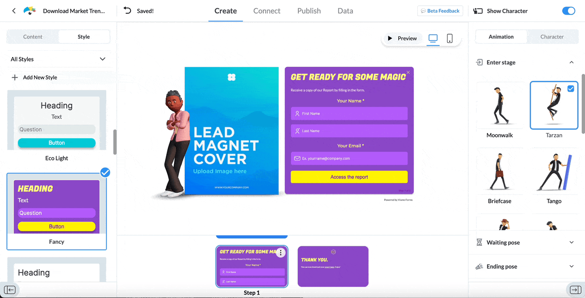 gated content- a GIF of customizing book cover in lead forms 