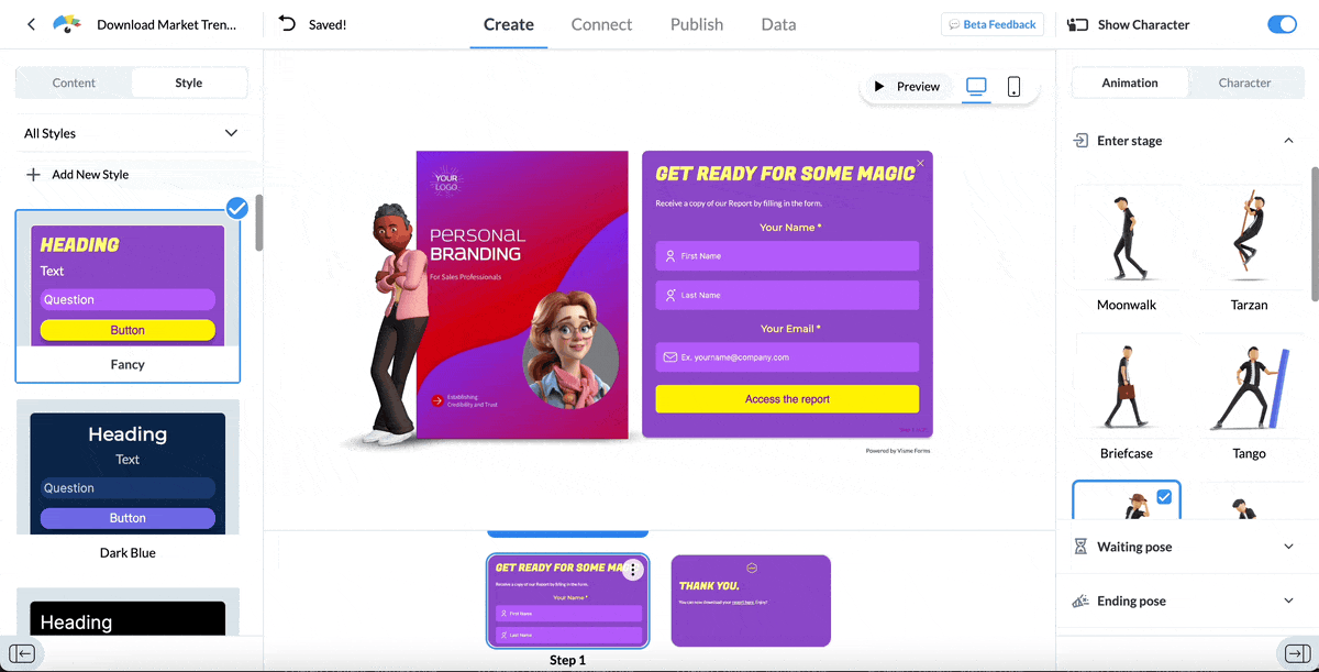 gated content - a GIF of publish your lead forms
