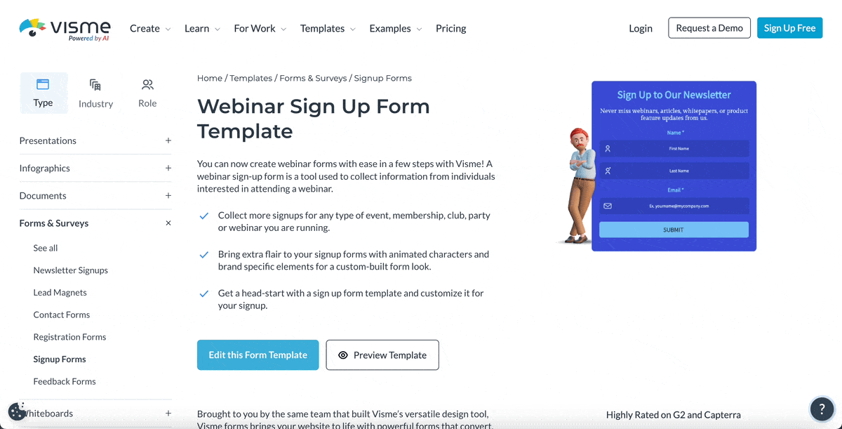 Webinar Sign-Up Form Template