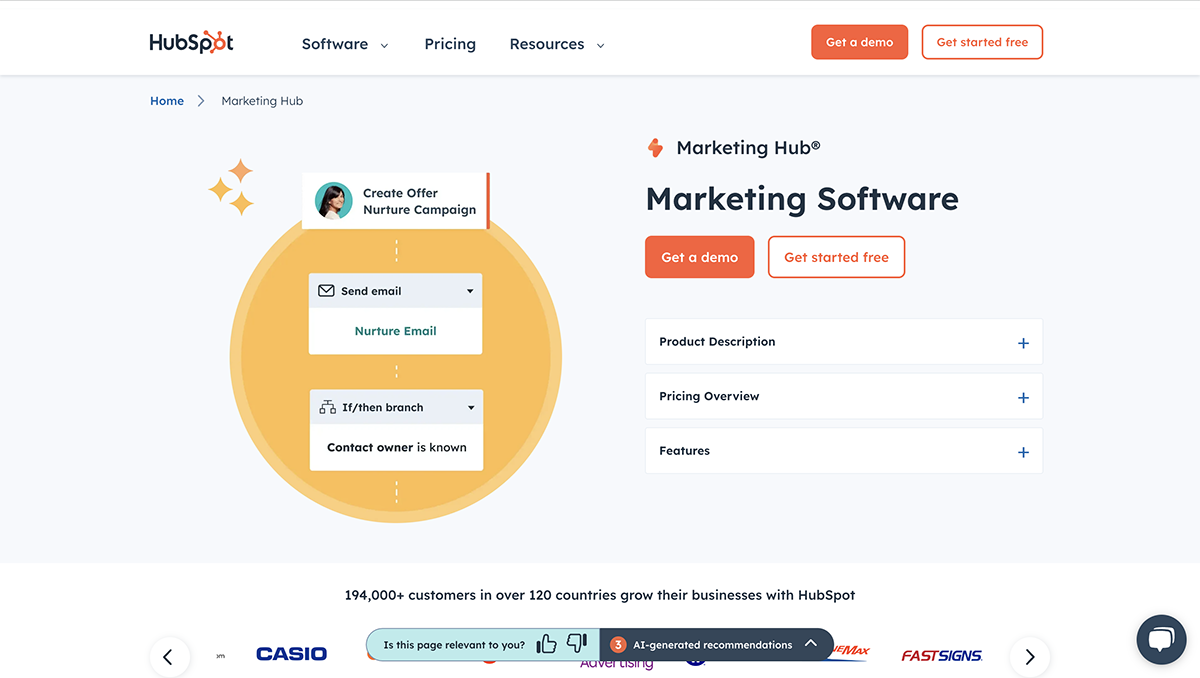 what is a good conversion rate - HubSpot homepage