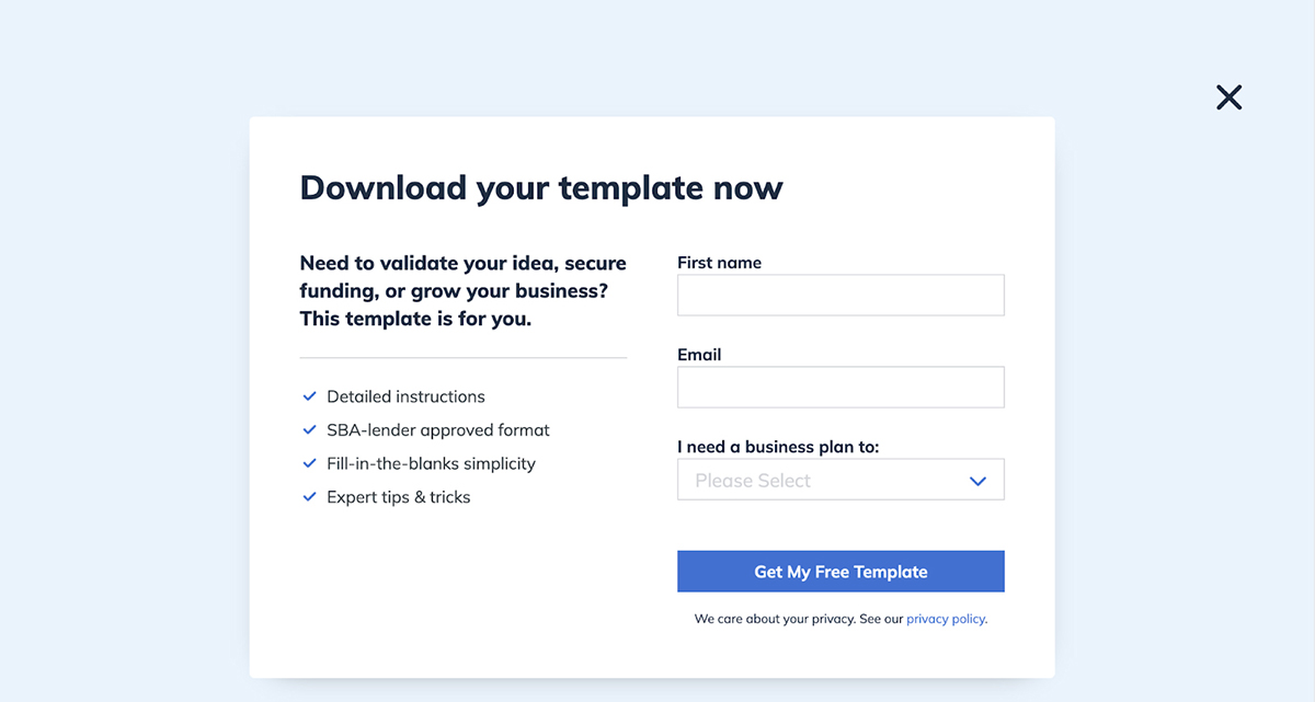 an image of Bplan's gated content 