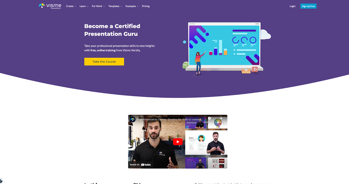 Gated content- Visme's presentation course