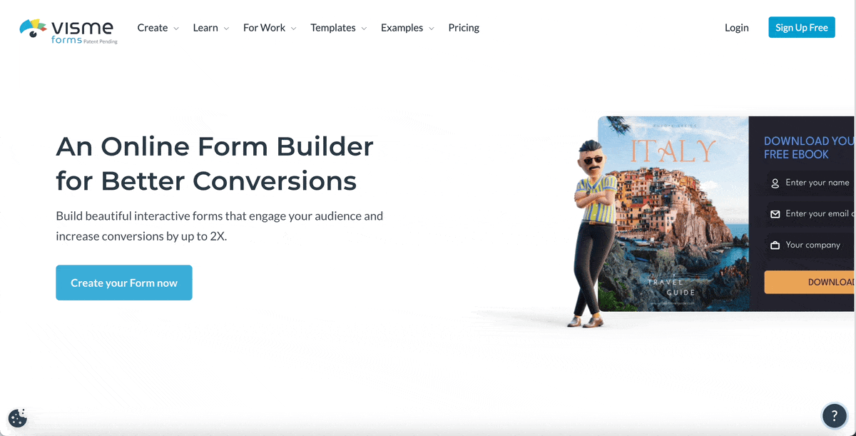 An image of how to Log In to Your Visme Dashboard and Open Visme Forms
