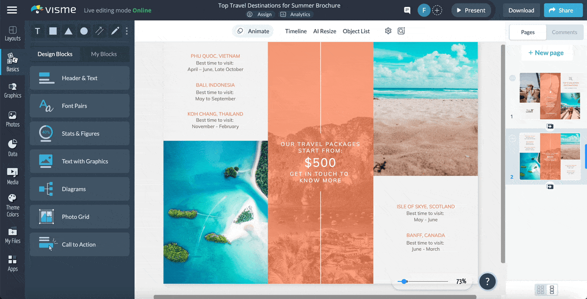 Travel Brochure Examples Visme Interactivity 