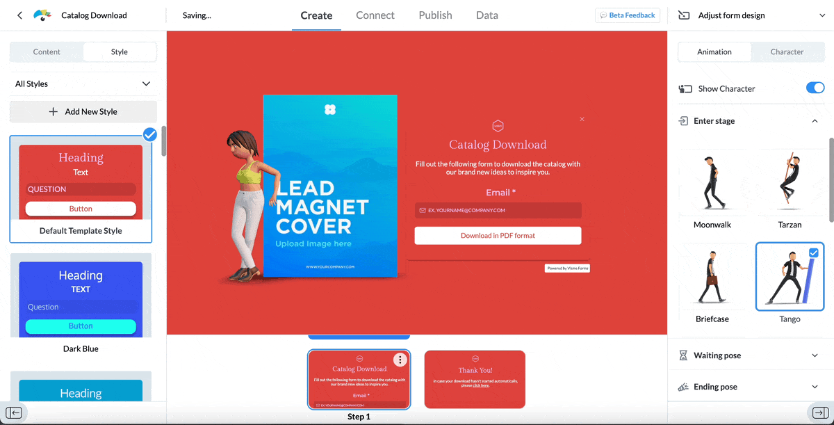 How to make an exit intent popup - Customize your form template 