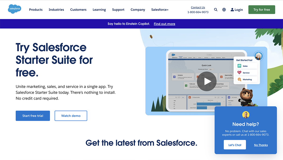 Salesforce home page- conversion rate optimization tools