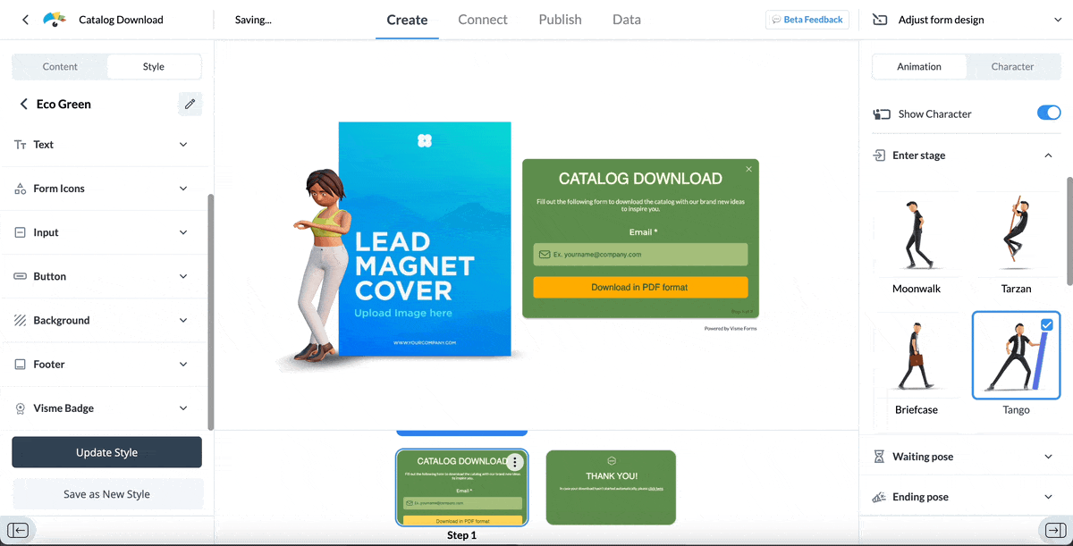 How to make an exit intent popup - Publish your form