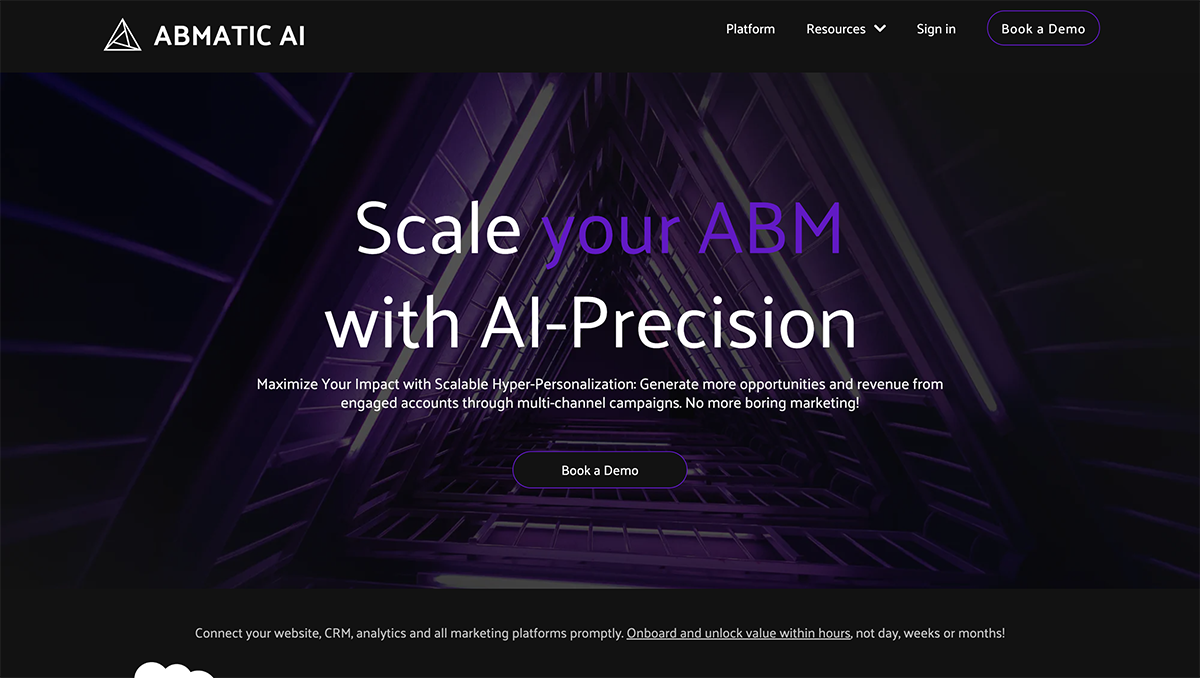 AI lead generation tools - Abmatic AI home page