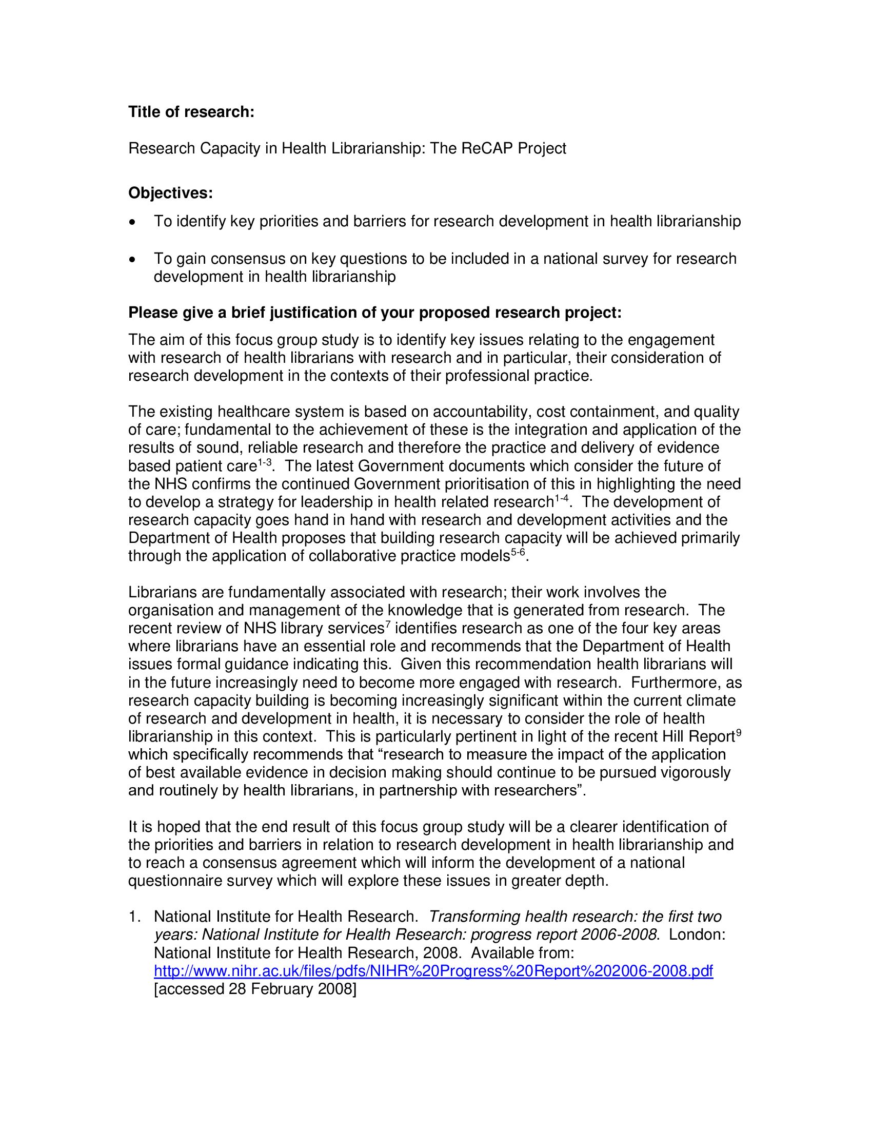 Research Proposal Example #1: Writing a Humanities PhD Proposal 