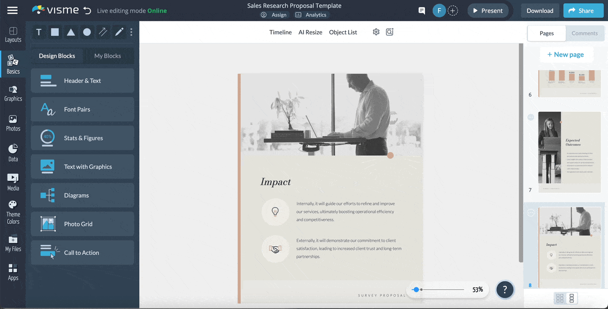 create a GIF of the interactive elements in Visme.