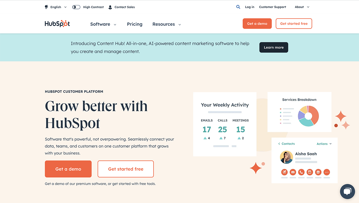 best tools for sales lead generation - HubSpot home page