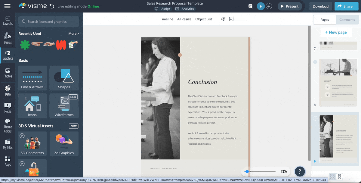 How to add 3D graphics to a template