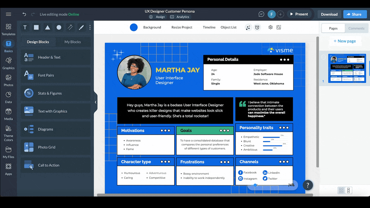 collaboration and workflow feature in Visme