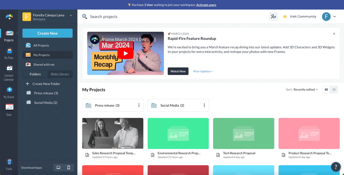 how to make a poster - choose a poster template in Visme