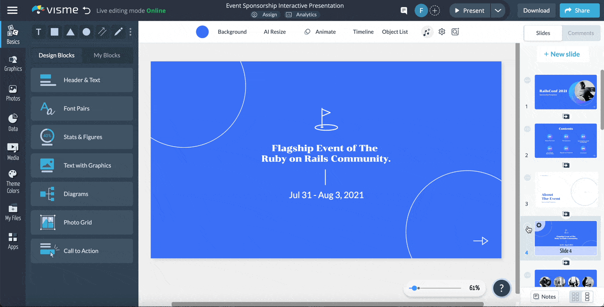 Adobe Captivate vs Articulate 360 - A GIF of the SCORM and XAPI publishing feature in Visme