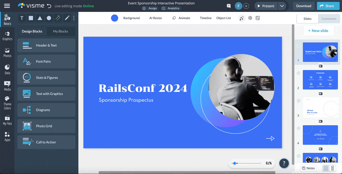 Adobe Captivate vs Articulate 360 - A GIF of the SCORM and XAPI publishing feature in Visme
