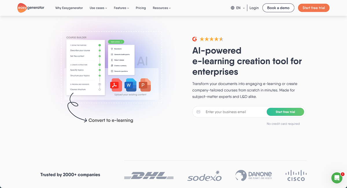best adobe captivate alternatives - Easygenerator interface