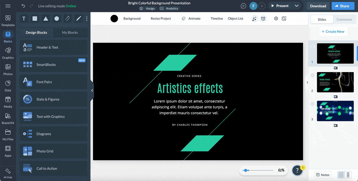 ink in water creative presentation ideas
