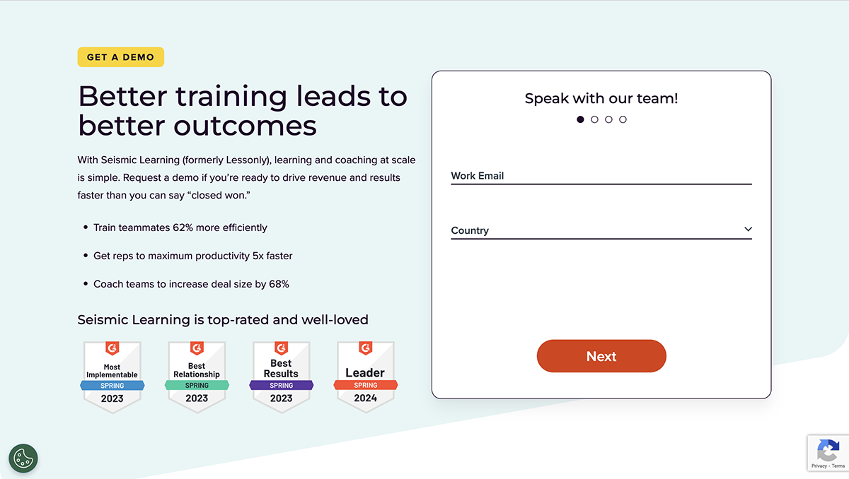 articulate alternatives - a screenshot of Seismic learning pricing