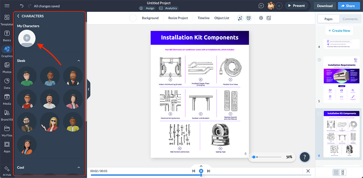 articulate alternatives - a screenshot of visme's 3d character creator
